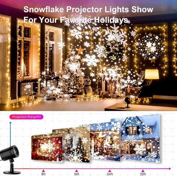 NIB Snowflake LED Light Projector - Picture 3 of 7